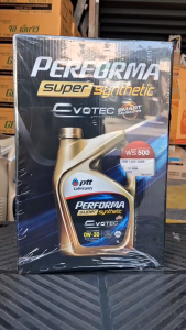 PTT PERFORMA SUPER SYNTHETIC 0W-30 ปตท ซุปเปอร์ซิน 0W-30 ขนาด 4 ลิตร + บัตร 500 น้ำมันเครื่องสังเคราะห์แท้ 100%