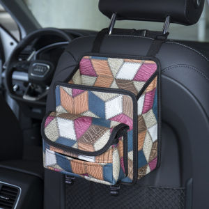 Car Seat Back Storage Bag Vehicle Mounted Tissue Box Holder Anti-Pressure Hanging Storage Bag for Car Interior Organizer