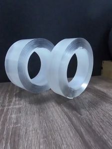 Reusable Nano Double Sided Tape Transparent Self Adhesive Tapes Traceless Was adhesives sellotape Sealing Strong Washable Bath Wall Waterproof Organizer rack Kitchen storage stand