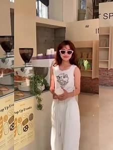 Pink Cats Eye Sunglasses Womens Brown Summer High-Grade New Sunglasses Mens Shade Netting Red Retro Fashion Glasses