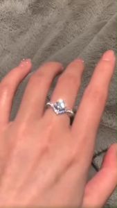 D45 แหวนเพชร ฟรีไซส์  แฟชั่นสำหรับผู้หญิง  ปรับขนาดเองได้