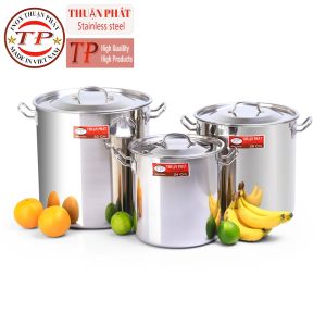 Nồi Súp inox (430 - 304)cao cấp- Nồi inox dung tích lớn. Dùng nấu bánh chưng nấu bún  nấu phở
