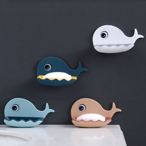 (Ready Stock & Local Seller) Dolphin Whale Bathroom Kitchen Adhesive Wall Mounted Soap Holder Soap Box Shower Dish Container for Home