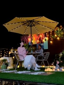 WTHB 2.7M Patio Garden Umbrella Outdoor Market Table UV-Proof Hotel Swimming Pool for Beach Pool Yard Payung Taman