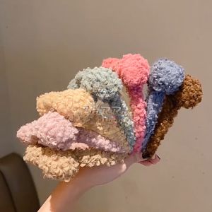 Bando Korea Perempuan Dewasa Aksen Telinga Beruang Berbulu Aksesoris Hiasan Rambut Wanita AK165