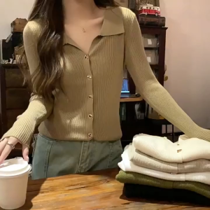 AB [ready stock] Knitwear Women Super Button Korean Style Long Sleeve Shirt Blouse Women baju perempuan 高质量女装开衫