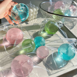 Maltose Squishy Toy Mochi Anti Stress Fidget Toy Soft Simulated Transparent Ball Quick-rebound Hand Relax Gift