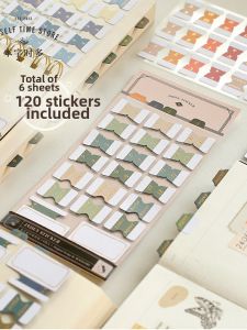 Retro Gilded Fabric Texture Writable Index Sticker Bookmark