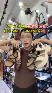 Dép cao 6cm đế bằng quai bản lớn - (73NHUT)