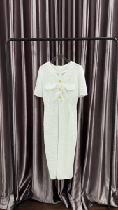 SV 6559 - Sliveria Textured Dress | Silvervogue | Gaun Babat Midi Pakaian Wanita