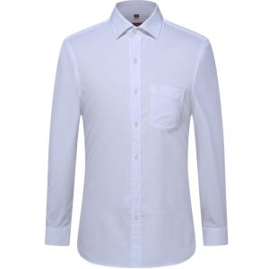 Business Casual Long Sleeve Shirt for Men Anti-Wrinkle Easy to Manage Commute Office Wear Slim Fit Cotton Polyester Blend