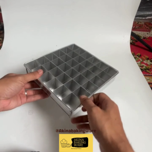Loyang Sekat Brownies Ukuran 22x22 Tinggi 4cm 22x22x4 Almunium Anti Lengket Lubang 9 16 20 25 30 36