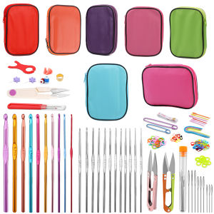 Fenrry ตะขอถักชุดกล่องเก็บ ERGONOMIC เข็มถัก BLUNT เข็ม Stitch MARKER DIY Hand CRAFT Art เครื่องมือ