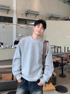 Light Gray Slim Collar Fleece T-Shirt
