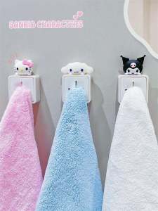 No-Drill Towel Rack Creative Bathroom Storage Shelf Face Towel Organizer Wall-Mounted Clips Holder Korean Design Home Cleaning Tool