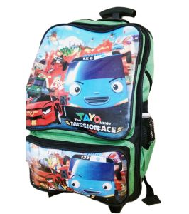 Tas Troley Roda Anak Cewek Cowok SD Kantong dua didepan hidup 2 kantong Minum samping kiri kanan