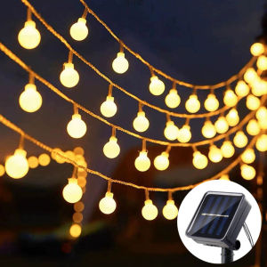 20/50/100LED Solar Outdoor String Lights Round Ball Solar Globe Lights for Garden Patio Holiday Party Christmas Decoration