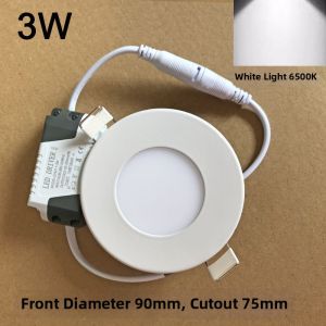 Ultra-Thin Aluminum Material Embedded LED Panel Light 3W4W6W9W12W15W18W round Flat Cylinder Light for Office And Living Room