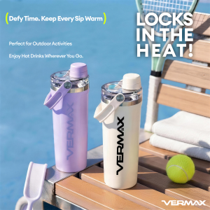 VERMAX Insulated Tumbler Magnetic Lid Vacuum 800ML Stainless Steel Sweat-Proof Portable Gym Water