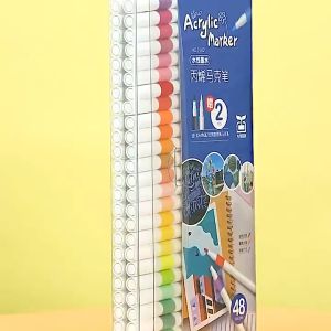 Bút Màu Acrylic Marker Vẽ Trên Mọi Chất Liệu Có ThểBút Màu Acrylic Marker Vẽ Trên Mọi Chất Liệu Có Thể Vẽ Chồng Màu 12/24/36/48/60 Cao Cấp Màu Sắc Tươi Sáng