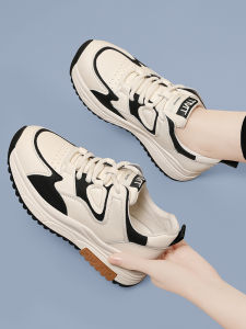 Fashionable Dad Shoes for Women Soft Bottom Lightweight Thick Heel Sports Casual Shoes Genuine Leather Fall New Arrival