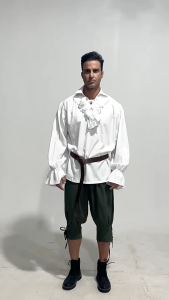 Pirate Shirt Medieval Costume For Men Ruffle Victorian Renaissance Steampunk Poet Shirts Medieval Halloween Costume