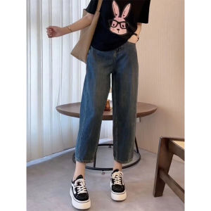 plus Size Elastic Harlan Denim Jeans Womens Casual High Waist Straight Leg Wide Leg Pants Spring Autumn Slimming Effect