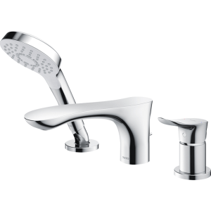Deck Mounted Hot & Cold Water Mixing Tap Shower Handheld