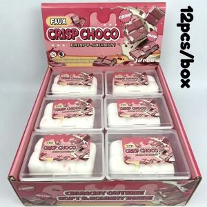 Chocolate Squishy Squeeze Toy Crispy Chocolate Wax Cracking Stress Ball Soft Realistic Food Squeeze Fidget Toy Relieve Stress