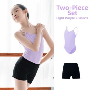 Girls Green Tank Top Ballet and Chinese Dance Practice Set