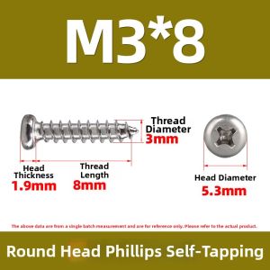 OPPU | Stainless Steel 316 Round Head Cross Drive Self Tapping Screws