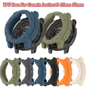 TPU Protective Case for Garmin Instinct 3 45mm 50mm AMOLED Solar Smart Watch Strap Silicone Cover Instinct3 Bumper Protector