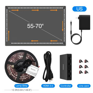 Smart Immersion HDMI2.0 TV Backlight Dream Color Rhythm Pickup RGB LED Light Strip Compatible with Google Assistant and Alexa