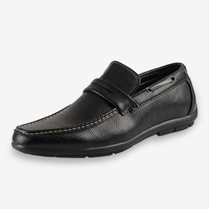 BS901 Size 41-45 COD Tahi Leather Black Shoes For Men Big Boys School Shoes
