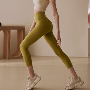 Womens Yoga Pants High Waist Breathable Quick Dry Gym Training Sports Shorts Seven-Foot Length Fitness Running Trousers