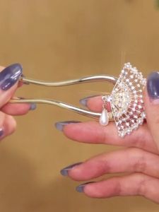 Elegant Pearl Pendant Hairpin Minimalist Modern Net Red Hairpin Chinese Ancient Style Bun Updo Gadget Fairy Style Headdress Female