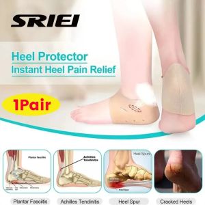 SRIEI 1 Pair Upgrade Silicone Heel Cups Foot Heel Socks Moisturizing Socks Gel Heel Socks Cracked Foot Skin Care Protectors
