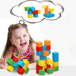 Large 1.41 Inch Magnetic Building Blocks for Toddlers Boys & Girls 3.6cm Magnetic Cubes Educational Toy