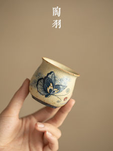 Cốc Trà Gốm Sứ Màu Xanh Hoa Cát Đỏ Đơn Dùng Tại Nhà Cốc Trà Chủ Sở Hữu Cốc Trà Pha Trà Cốc Trà Gongfu Bộ Trà Thủ Công