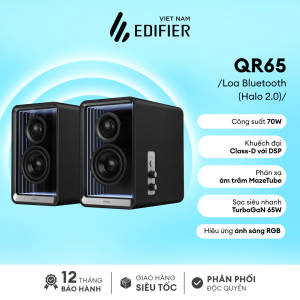 Loa Bluetooth (Halo 2.0) EDIFIER QR65 | Công suất 70W | Sạc siêu nhanh TurboGaN 65W | Ánh sáng RGB | Bảo hành 15 Tháng