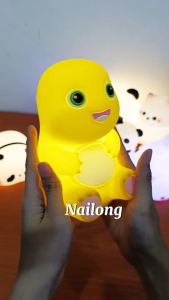 Panda Home Lampu Tidur Touch Warna-Warni Lampu Tidur Silicone Bentuk Dino Rusa NaiLong Rechargeable