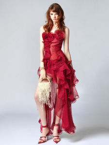 Unique Design 3D Floral Off-shoulder Evening Dress