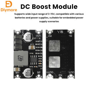 diymore | 6A 350kHz High-Power DC Boost Module DC 3-15V To 5V6V9V12V15V Short Circuit Protection Output with TVS