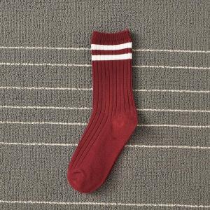 Socks Women Woman Spring Ins Tide Socks College Style Skarpety Cotton Sox Korean Version Japanese Striped Cotton Tube Pile Socks