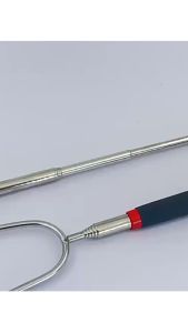 Tusuk Ganda 31-115cm Bisa Dipanjangin Tusuk Sate Stainless Steel Teleskopik Tusuk BBQ Stainless Reusable Tahan Lama U Shaped Dengan Ganggang PVC Untuk Sate / Steak Barbekyu BBQ / Jagung