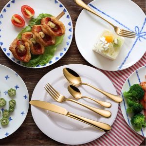 【COD】12/16/24/36/48PCS High-quality Cutlery Set Gold Gift Box With Stainless Knife Knife Spoon and Fork Cutlery Organizer Stainless Cutlery Set