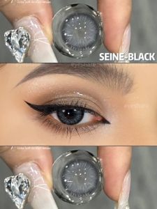 【Bigeyes 15.0mm】JAKARTA Seri soflens soflen mata 1 Sepasang Hitam Lensa kontak Warna Lensa warna Diameter 15.0mm Normal Minus (0.00)