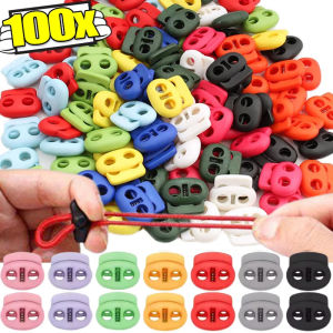 Dizoey 100PCS Plastic Stopper Cord Locks Drawstring Toggle Clip Stopper Buckles Plastic Spring Cord Lock Clamp for Bags Hat Clothes Shoelace