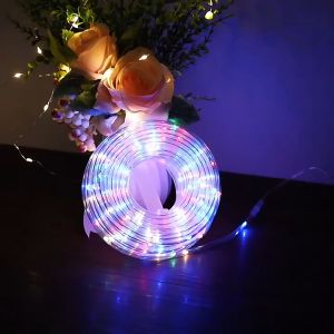 8 Modes Solar PVC Rope Lights Solar String Lights Waterproof Fairy Tube Light Outdoor Decoration Lighting for Garden Patio Party