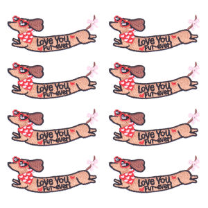 5PCS Animal Dachshund Embroidery Patches DIY Valentine Love Sausage Dog Iron On Patches For Clothing Cartoon Animal Patch Decor